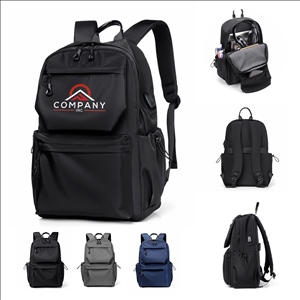 Water-Repellent Oxford Cloth Backpack With USB Charging Port